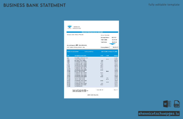 Beispielansicht eines Geschäftsberichts der Bank of Hangzhou (Word- und PDF-Format)